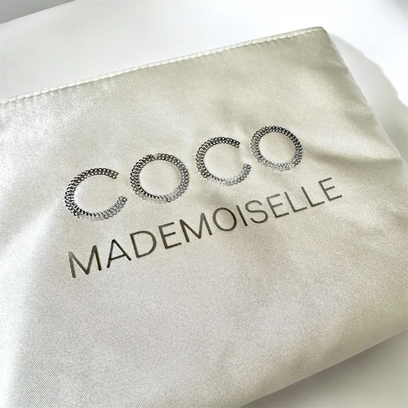 CHANEL Handbags - Chanel Coco Mademoiselle Cosmetic Pouch Beauty Makeup Bag Clutch  Gold Charm NEW